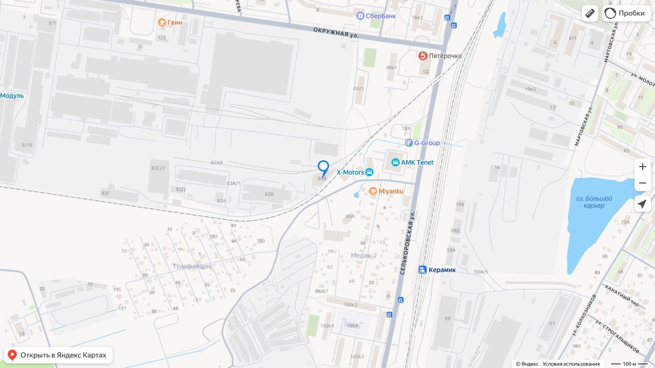 Карта: Екатеринбург, Селькоровская ул., 82/В